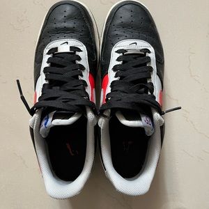 Nike Air Force 1 One Low EMB Chile Red Gray Fog Black White